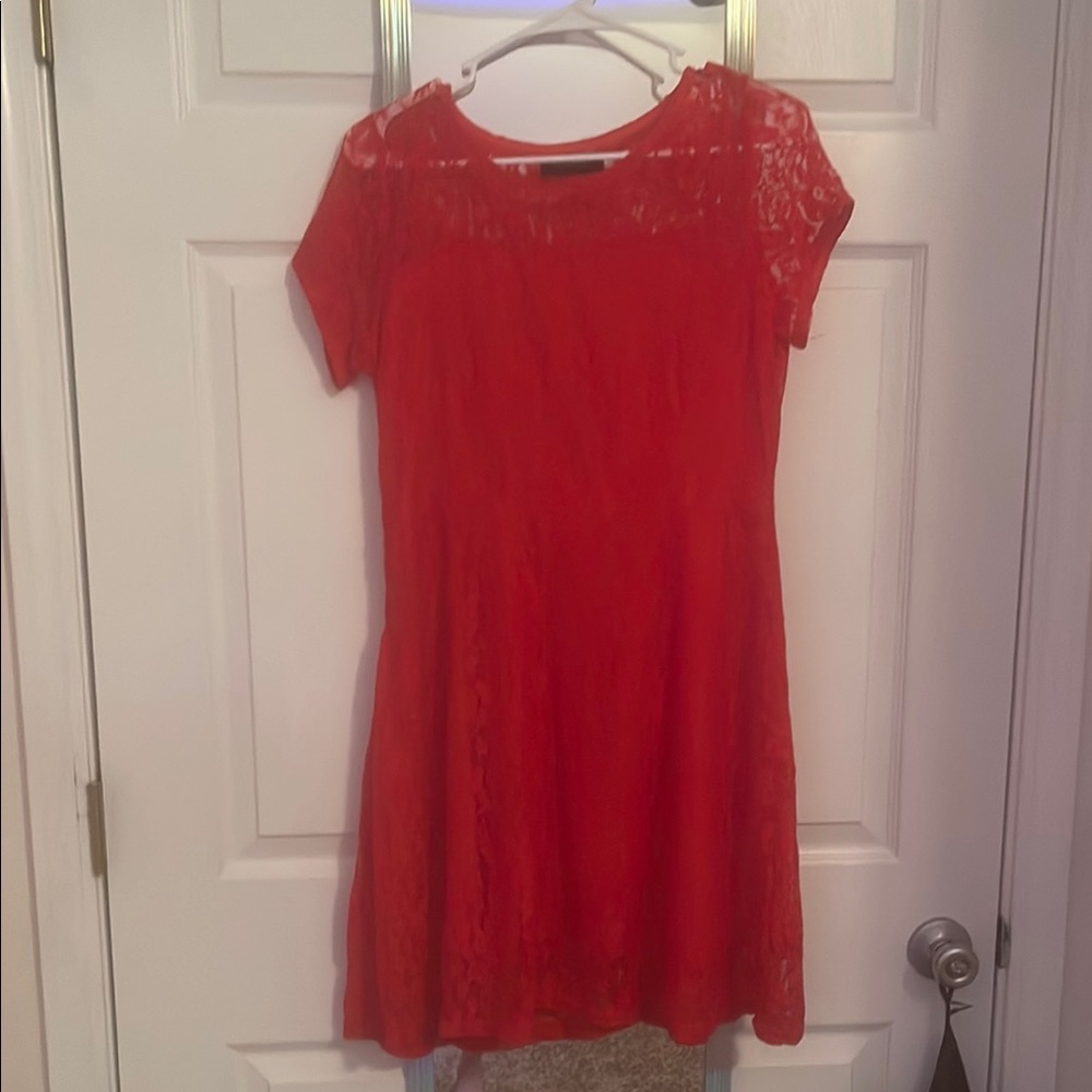 Elegant Red Lace Dress